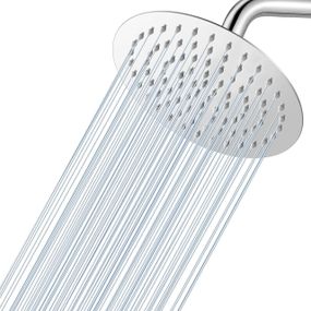 Душова лійка кругла 20 см, нержавіюча сталь, хромована, водозберігаюча, з ефектом дощу, насадка для душу ультратонка