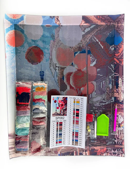 Алмазная мозаика Воздушные шарики и Париж 40х50 см ColorArt SP082 | Зображення 2