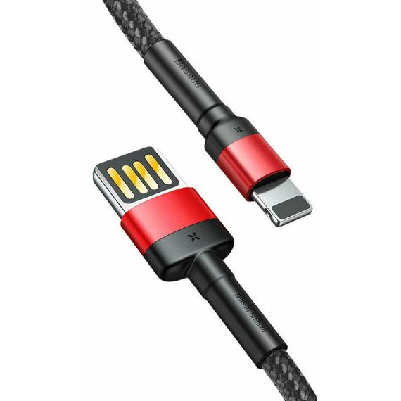 Дата кабель Baseus Cafule Lightning Cable Special Edition 2.4A (1m) (CALKLF-G) Чорний / Червоний | Зображення 2