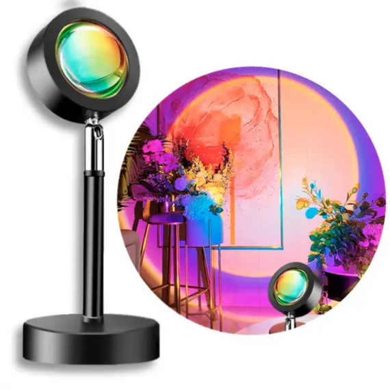Різнокольорова лампа Sunset Lamp, Світиться лампа для блогерів   знижка
