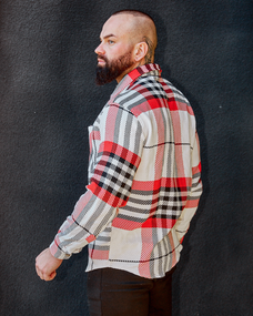 Тепла Сорочка Мадрид біло-червоний S XXL