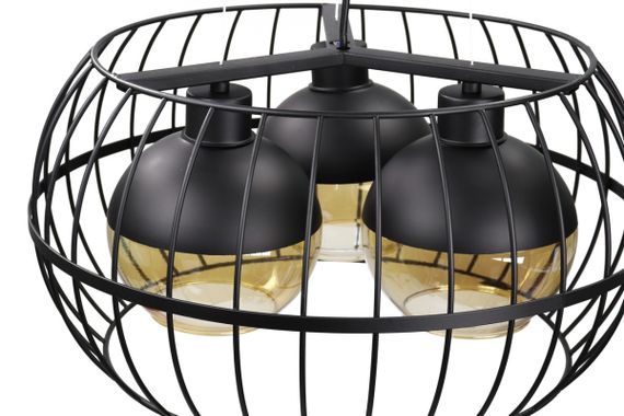 Люстра підвісна LOFT на 3 лампочки 25048 Чорний 40-90х45х45 см. | Зображення 2