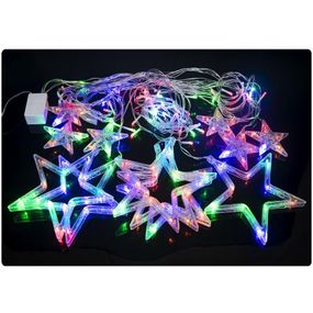 Гирлянда электрическая "Штора Звезд" RJ-09 мультиколир 12 звездочек