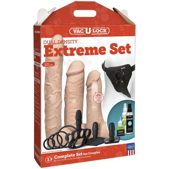 Набор для страпона Doc Johnson Vac-U-Lock Dual Density Extreme Set, диаметр: 7,72 см, 2×6,99 см | Зображення 4