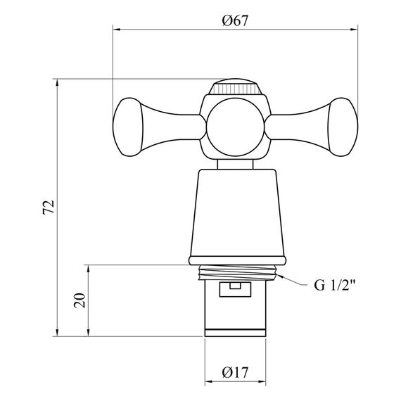 Ручка з кран-буксою для змішувача Kroner KRM - C985 (пара) (CV008588) | Зображення 1