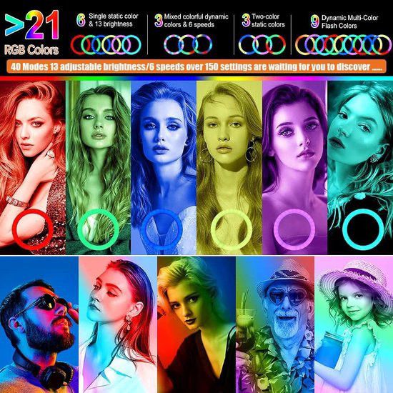 Лампа RGB кольцевая профессиональная 30 см диаметр со штативом | Зображення 1