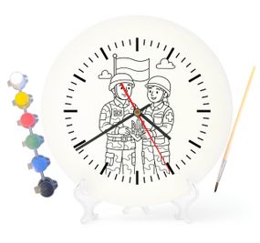 Дитячий набір для творчості годинник розмальовка Збройні сили України 30 см (Г0059)