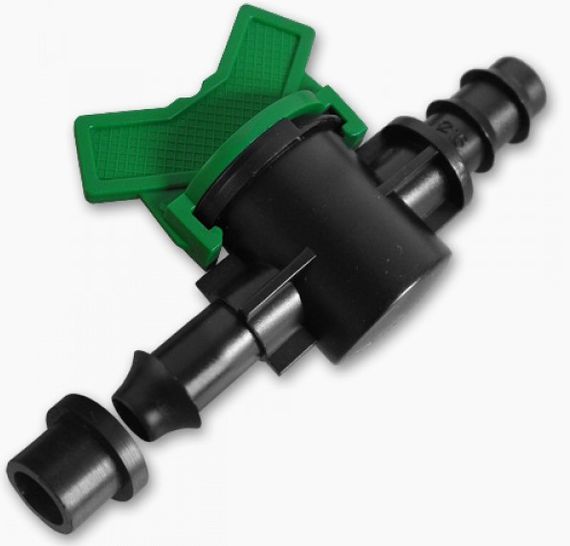 Старт-конектор Bradas з мінікраном з прокладкою / штуцер для трубки 16 мм 25 шт