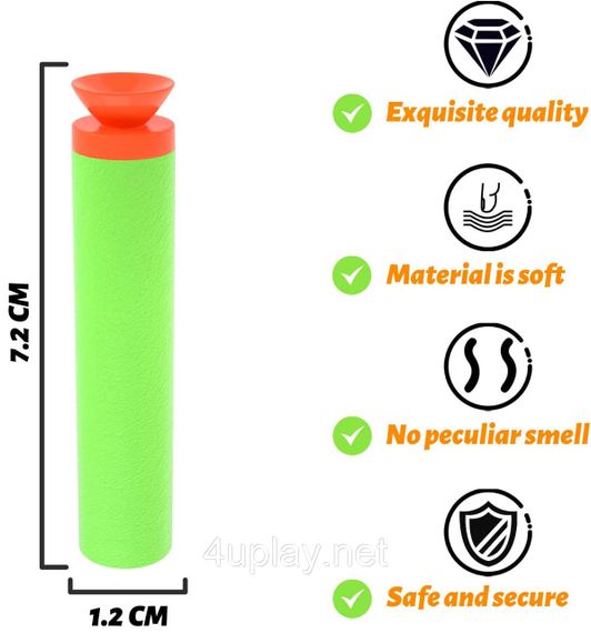 Патроны с присосками для NERF Игрушечные пули стрелы для бластеров Нерф EKIND Suction Darts Zombie Strike 10шт | Зображення 1