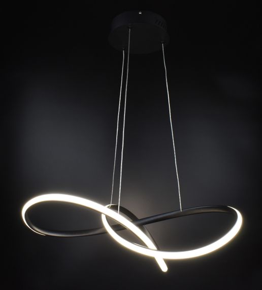 Люстра світлодіодна підвісна LED світильник для квартири на стелю лед 26994 Чорний 40-140х80х80 см. | Зображення 7