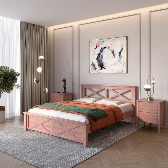 Двоспальне дерев&#039;яне ліжко Mebigrand Прованс Н Горіх лісовий 160х200 см (MBG-3147)