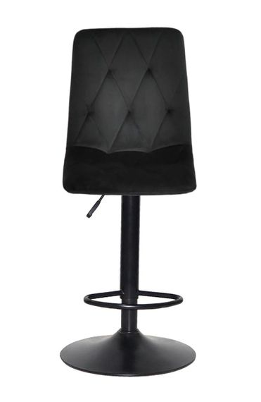 Барный стул мягкий Fred Bar BK-Base на черной круглой опоре Ø 410, с регулировкой высоты сиденья, обивка Бархат черный OR-854 | Зображення 4