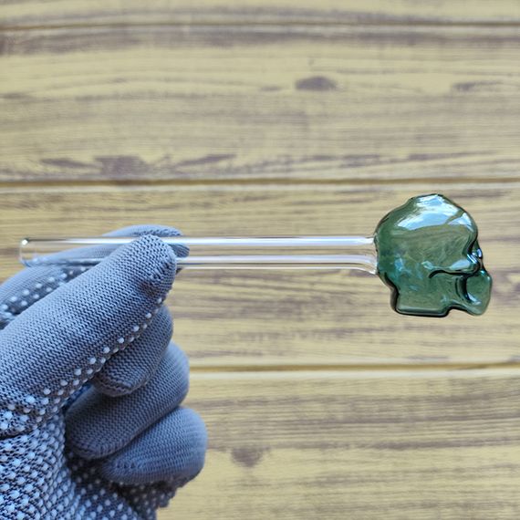 Стеклянная трубка Skull Oil Turquoise | Зображення 1