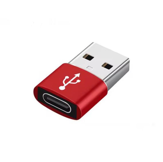 Переходник с USB на Type-C OTG, USB Type-C. Красный
