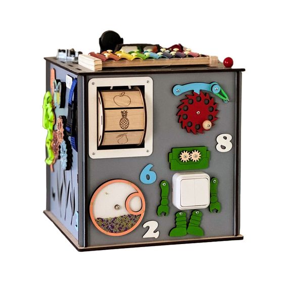 Развивающая игрушка Бизикуб TG3461117500, 30х30х30 см Серый | Зображення 2