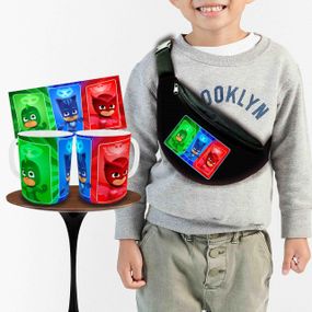 Набір: дитяча сумка-бананка+кружка Герої в масках 32х15см, бананка для хлопчика через плече на подарунок (00901)