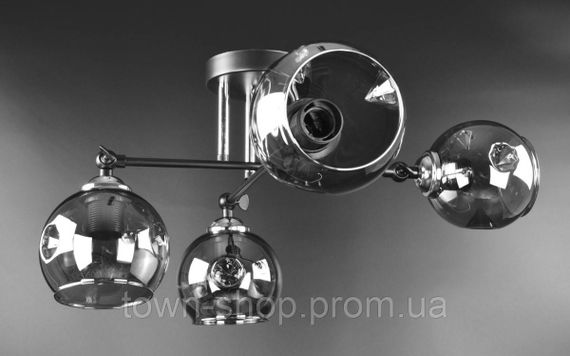 Люстра потолочная на 4 лампочки 51810/4-gr Черный 25х58х58 см. | Зображення 3