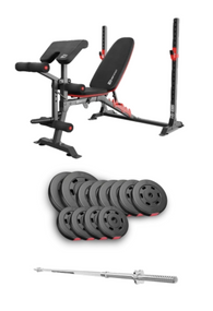 Набір Hop-Sport Premium 69кг з лавою HS-1095 та штангою