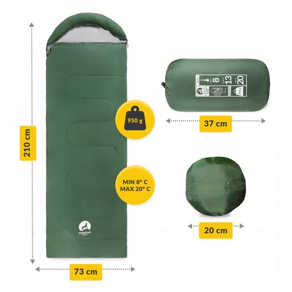 Спальний мішок (спальник) ковдра Mountain Goat Standard 2 в 1 MG0015 8 ...+20°C R Olive/Grey (P-5905973400961) | Зображення 4