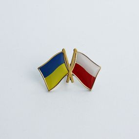 Значок Dobroznak Прапори України Польщі 25х17 мм (6109)