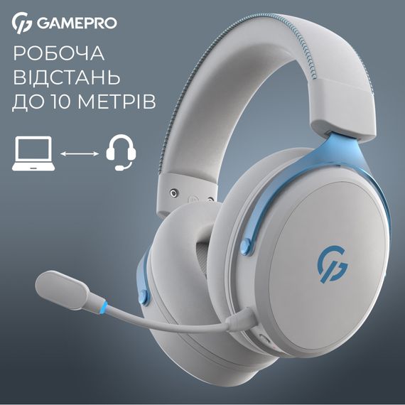 Навушники GamePro Asgard Skadi Wireless White/Blue (HSW191WB) | Зображення 7