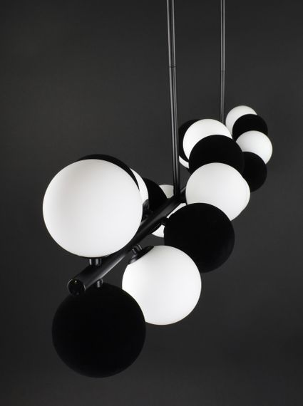 Люстра стельова на 11 лампочок 27721 Чорний 35-65х23х120 см. | Зображення 9