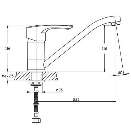 Змішувач для кухні Haiba HANSBERG 555 HB0213 | Зображення 1