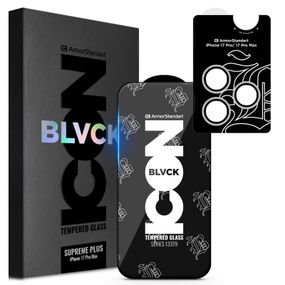 Стекло защитное Armorstandart Supreme Plus Black Icon Apple iPhone 17 Pro Max (ARM86404)