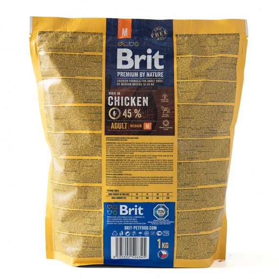 Корм сухий Brit Premium Dog Adult M для дорослих собак середніх порід вагою 10-25 кг з куркою 1 кг | Зображення 2