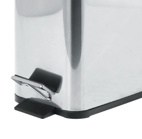 Відро для сміття з плавним закриттям прямокутне ZERIX SANSA-TC0105 SS COLOR 5л (колір нержавійка) (ZX5893) | Зображення 3