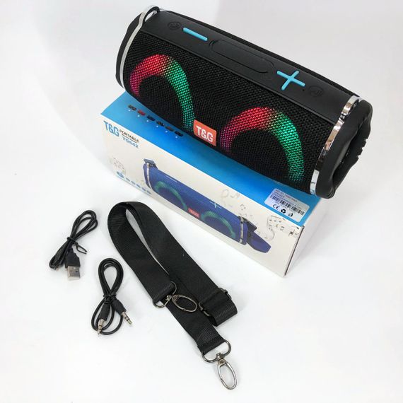 Портативная блютуз колонка светящаяся led TG642, Блютуз колонка светодиодная с ремешком UF-10 | Зображення 1