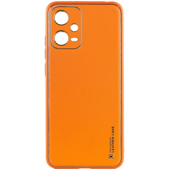 Кожаный чехол Xshield для Xiaomi Poco X5 5G / Redmi Note 12 5G Оранжевый / Apricot