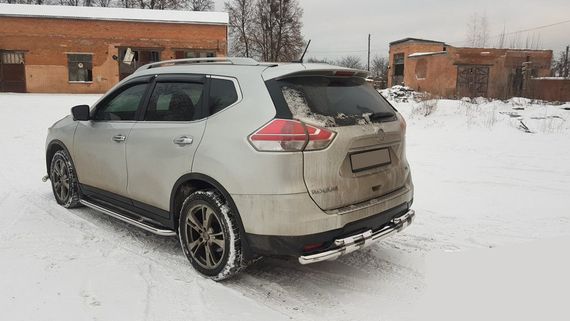 Задняя защита NSXT.13.6.B1-08 (2 шт, нерж) для Nissan X-trail T32/Rogue 2014-2021 гг | Зображення 3