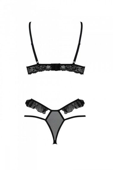 Еротичний комплект Passion DOLLY SET, L/XL, black, з відкритими чашками Sex Aura | Зображення 3