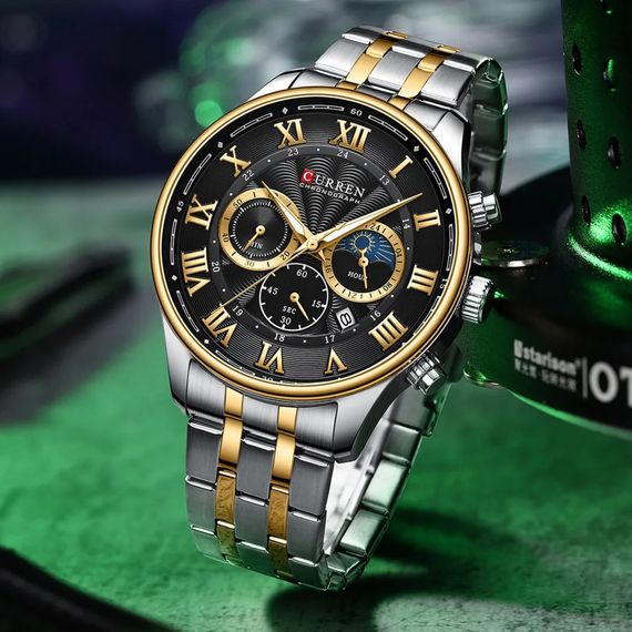 Чоловічий годинник Curren 8427 Silver-Gold-Black | Зображення 1