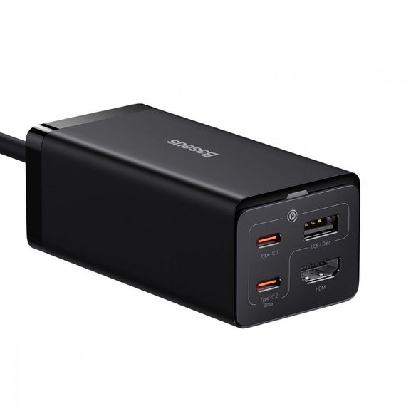 МЗП Baseus GaN5 Pro 67W USB+2Type-C+HDMI (1.5m)  + Кабель Type-C to Type-C 100W(20V/5A (1m) | Зображення 3