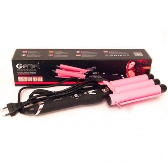Міні плойка гофре GEMEI GM-1956-25 потрійна, Прилад для завивки волосся, ZG-432 Автоматична плойка | Зображення 9