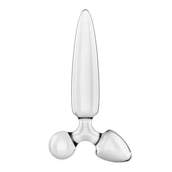 Тристоронній скляний дилдо Satisfyer Triple Crystal 1 Transparent Sex Aura