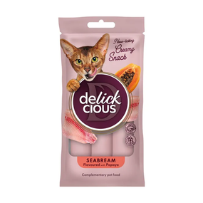 Кремові ласощі Delickcious для дорослих котів, дорадо і папая 60г