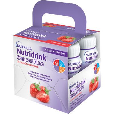Детская смесь Nutricia Nutridrink Compact Fibre Strawberry 4 шт х 125 мл (8716900551628)