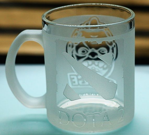 Чашка Dota 2 Дота 2 з гравіюванням Pudge Пудж Скляна кружка 320 мл для геймера