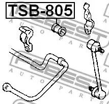 Втулка стабілізатора заднього Highlander/Camry 00-07, FEBEST (TSB805) | Зображення 3