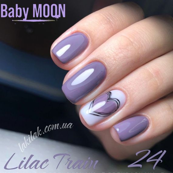 Гель-лак BABY MOON Lilac Train №24 пастельный фиолетовый, 6 мл