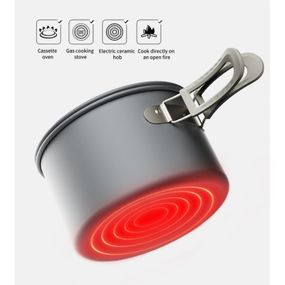 Набор туристической посуды Naturehike CNK2450CF010, 2 каструлі 1л, 1.7л, сковорідка (6976507663335)