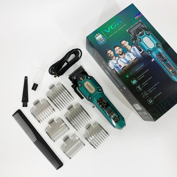 Акумуляторна машинка для стрижки VGR V-600. Колір: зелений | Зображення 1