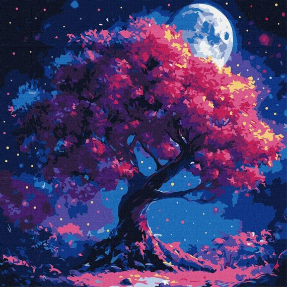 Картина по номерам "Силуэт дерева" ©art_selena_ua KHO6384, 40х40 см