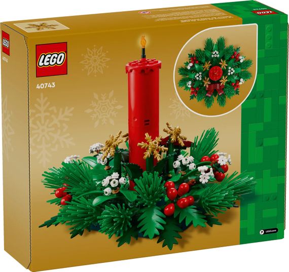 Праздничное украшение со свечой LEGO Декор для рождественского стола (40743) | Зображення 2