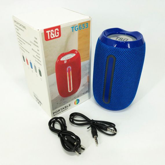 Портативна Bluetooth-колонка TG653 USB з ремінцем. UC-993 Колір: синій | Зображення 8