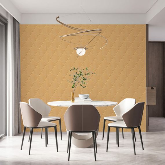 Самоклеюча декоративна настінно-стельова 3D панель Ромби під шкіру 700*700*5mm BEIGE SW-00001881 | Зображення 5