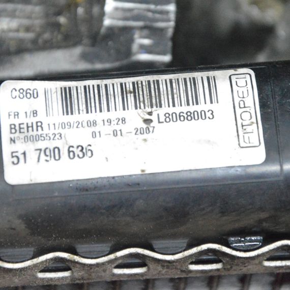 Радіатор охолодження двигуна 1.3 D MJet Fiat Fiorino III 2007-2025 Радіатор двигуна Фіат 51790636 L8068003 | Зображення 2